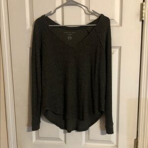 American Eagle Outfitters Dark Green V-Neck Sweater